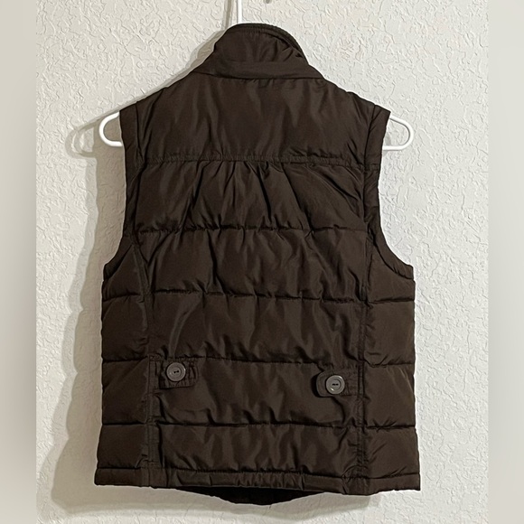 Aeropostale Women’s Chocolate Brown Quilted Puffer Vest Y2K Preppy Size L - Picture 3 of 11